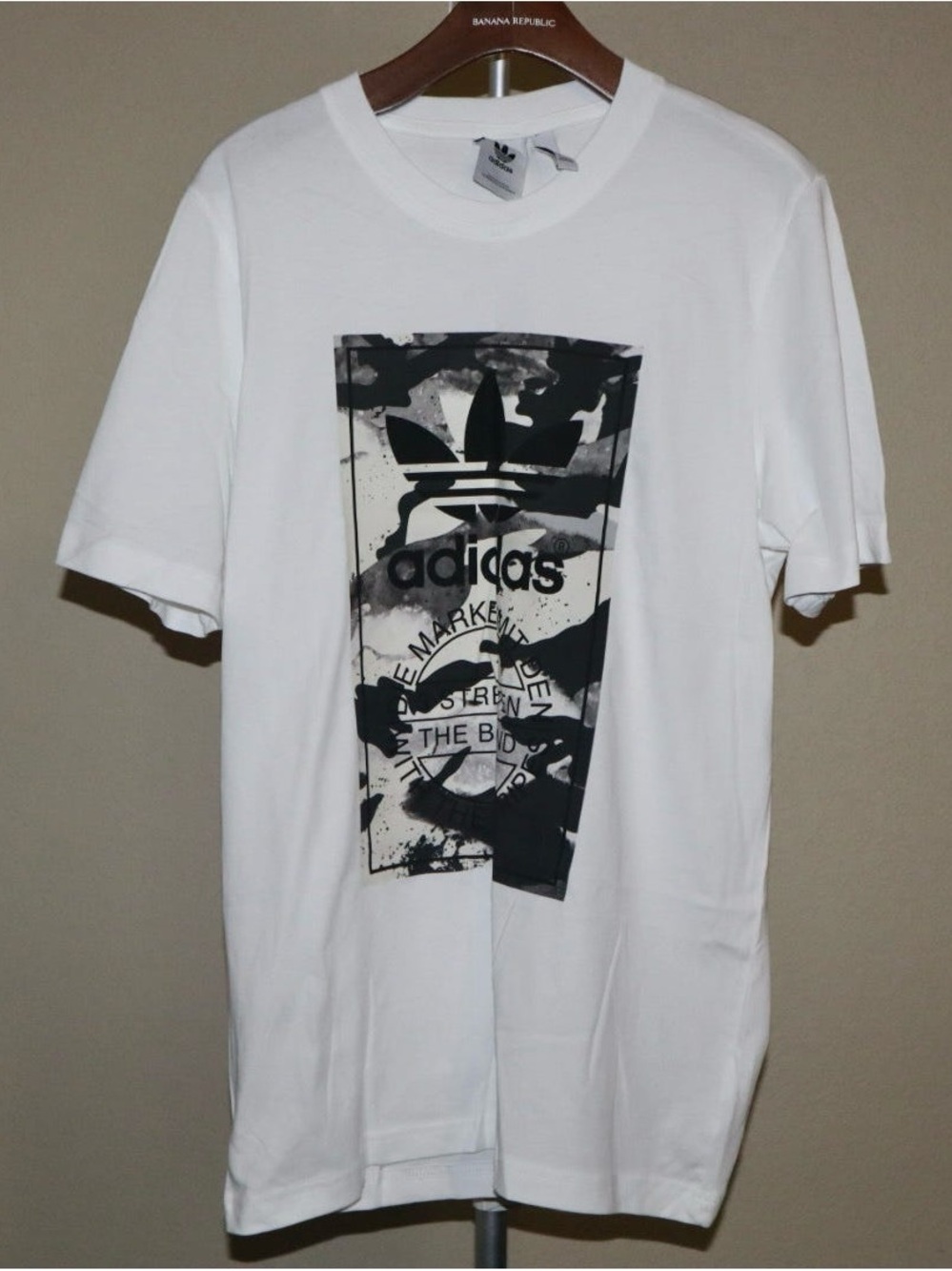 Adidas Men’s White Graphic Logo T-Shirt